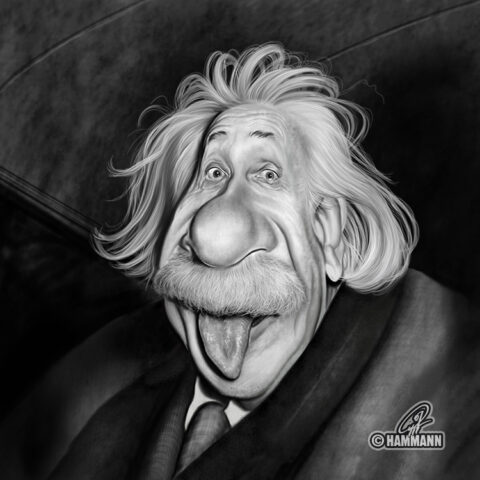Kariktur Albert Einstein
