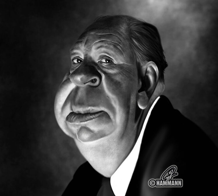 Karikatur Alfred Hitchcock