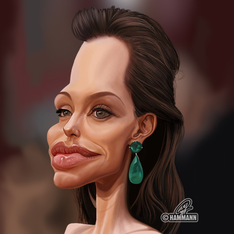 Karikatur Angelina Jolie – digitale Malerei/caricature of Angelina Jolie – digital painting