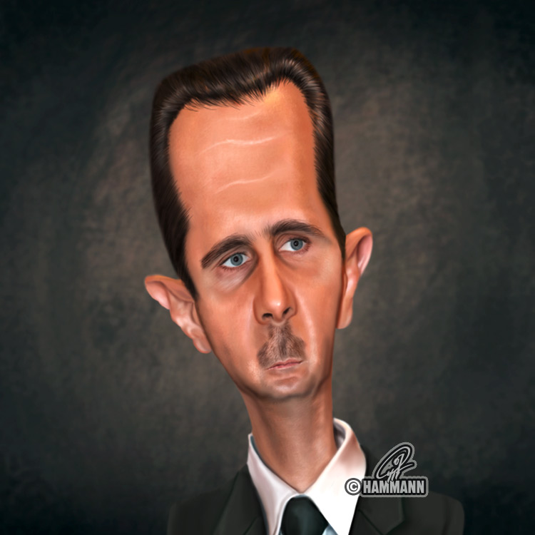 Karikatur Baschar al-Assad – digitale Malerei/caricature of Baschar al-Assad – digital painting