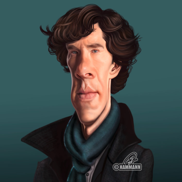 Karikatur Benedict Cumberbatch – digitale Malerei/caricature of Benedict Cumberbatch – digital painting