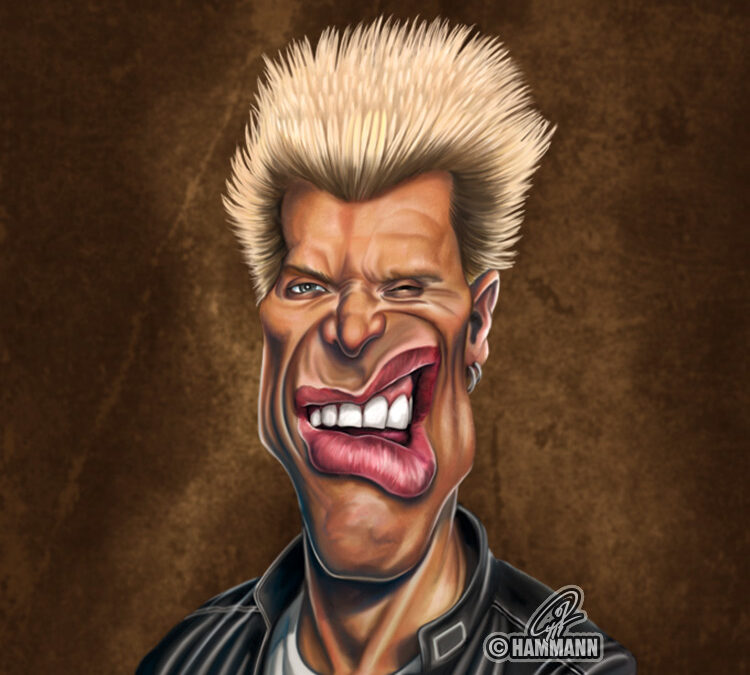 Karikatur Billy Idol – digitale Malerei/caricature of Billy Idol – digital painting