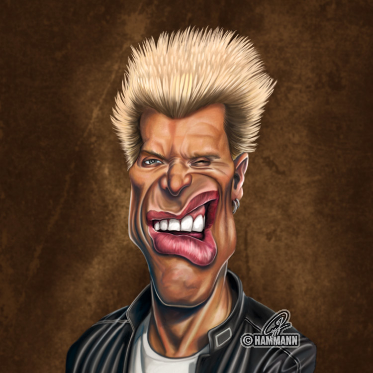 Karikatur Billy Idol – digitale Malerei/caricature of Billy Idol – digital painting