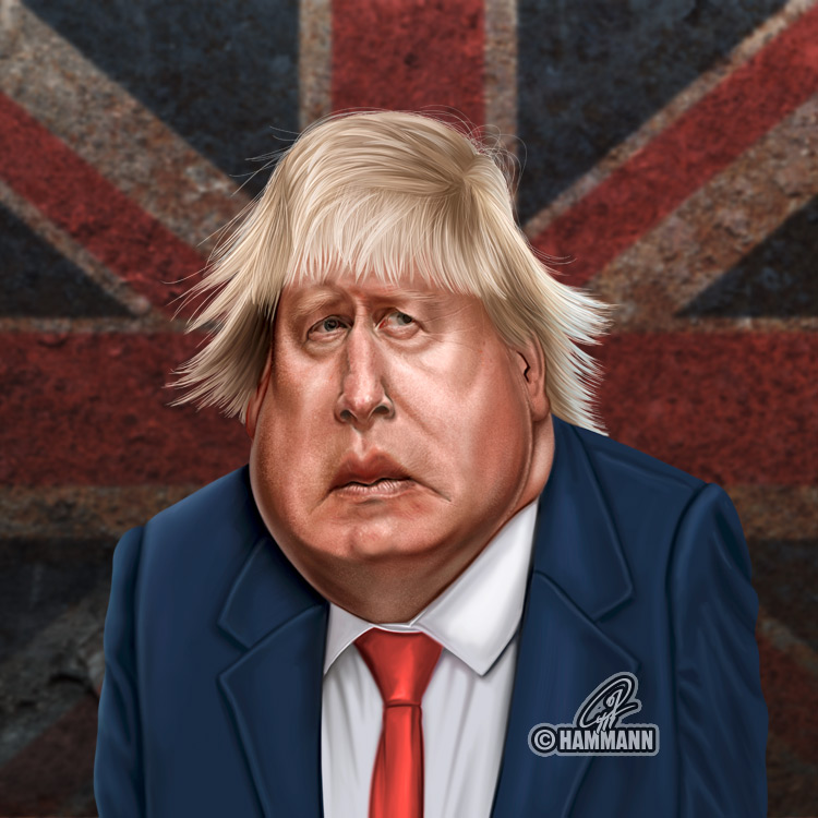Karikatur Boris Johnson – digitale Malerei/caricature of Boris Johnson – digital painting