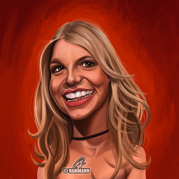 Karikatur Britney Spears – digitale Malerei/caricature of Britney Spears – digital painting