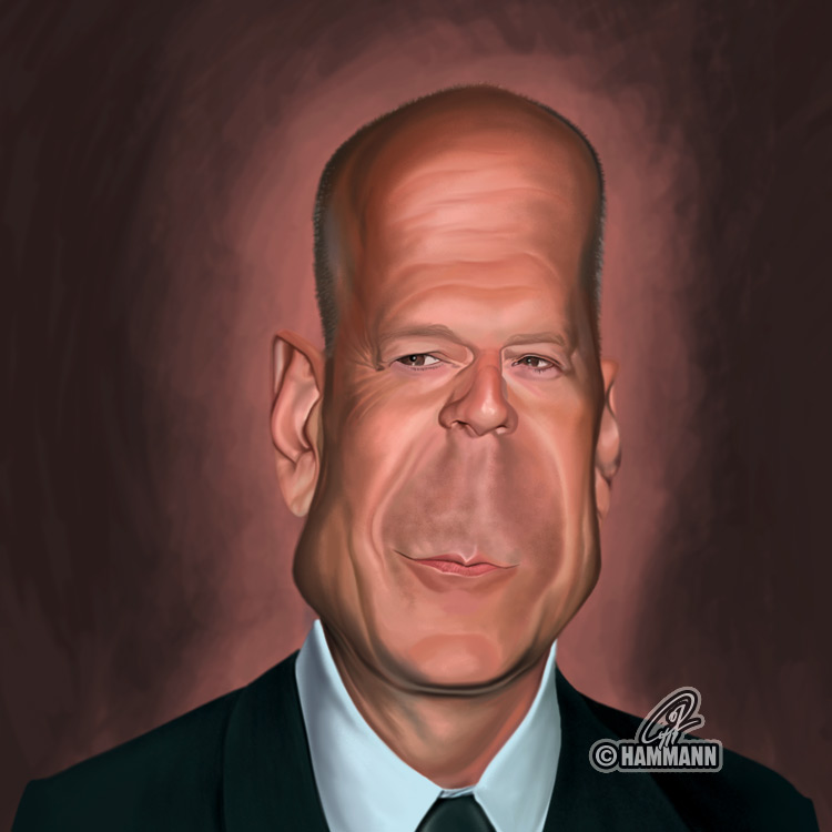 Karikatur Bruce Willis – digitale Malerei/caricature of Bruce Willis – digital painting