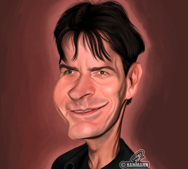 Karikatur Charlie Sheen