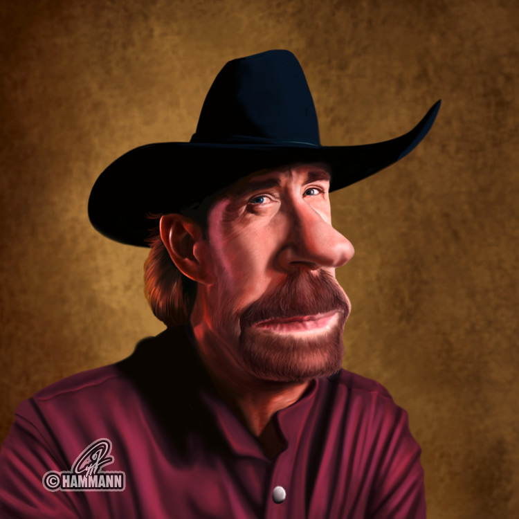 Karikatur Chuck Norris – digitale Malerei/caricature of Chuck Norris – digital painting