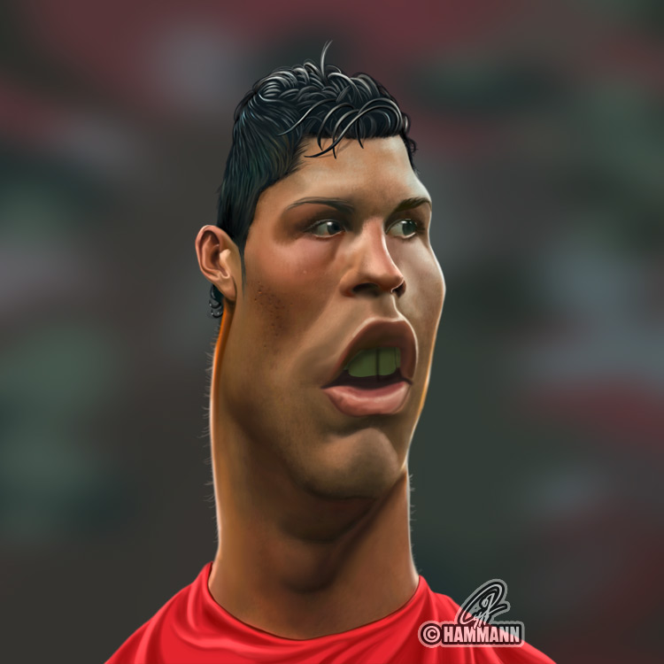Karikatur Cristiano Ronaldo – digitale Malerei/caricature of Cristiano Ronaldo – digital painting