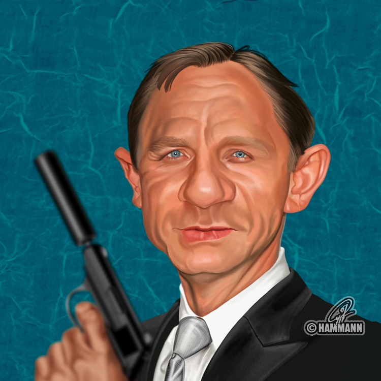 Karikatur Daniel Craig – digitale Malerei/caricature of Daniel Craig – digital painting