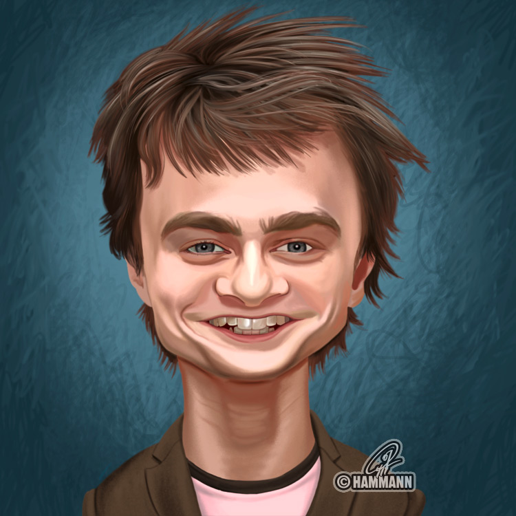 Karikatur Daniel Radcliffe – digitale Malerei/caricature of Daniel Radcliffe – digital painting