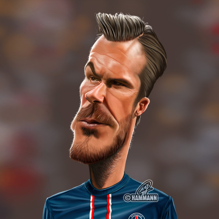 Karikatur David Beckham – digitale Malerei/caricature of David Beckham – digital painting