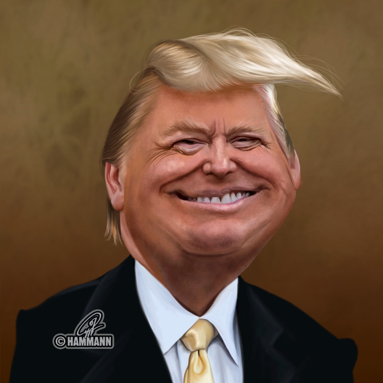 Karikatur Donald Trump – digitale Malerei/caricature of Donald Trump – digital painting