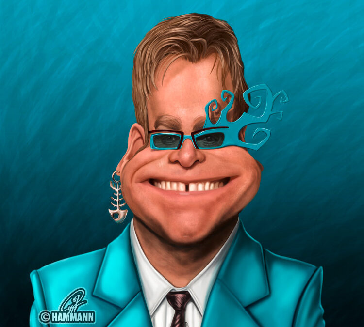 Karikatur Elton John 01