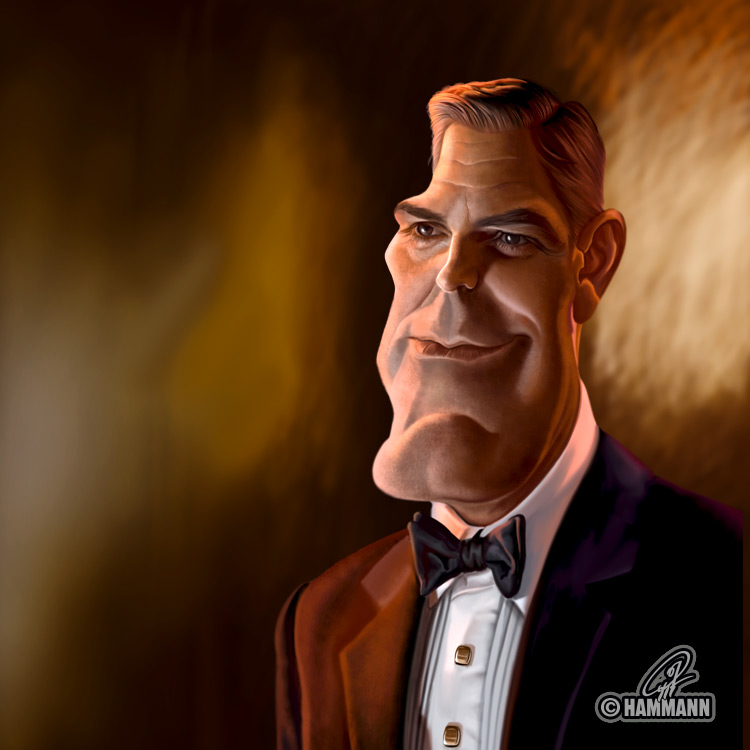 Karikatur George Clooney – digitale Malerei/caricature of George Clooney – digital painting