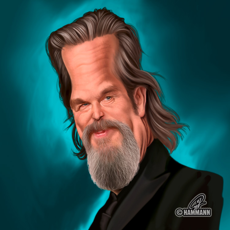 Karikatur Jeff Bridges – digitale Malerei/caricature of Jeff Bridges – digital painting