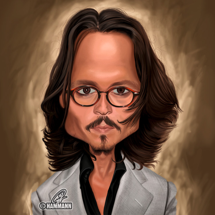 Karikatur Johnny Depp – digitale Malerei/caricature of Johnny Depp – digital painting