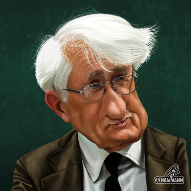 Karikatur Jürgen Habermas – digitale Malerei/caricature of Jürgen Habermas – digital painting
