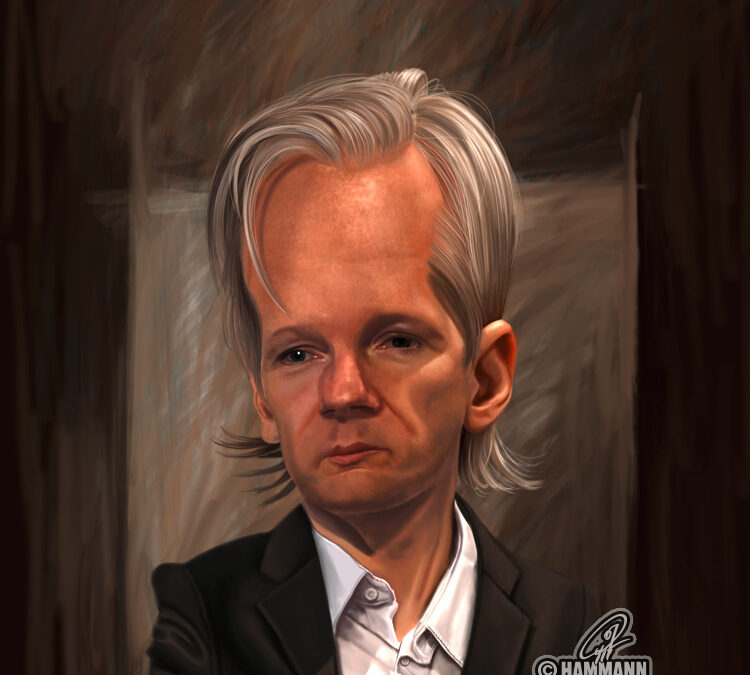 Karikatur Julian Assange