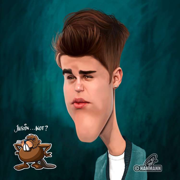 Karikatur Justin Bieber – digitale Malerei/caricature of Justin Bieber – digital painting
