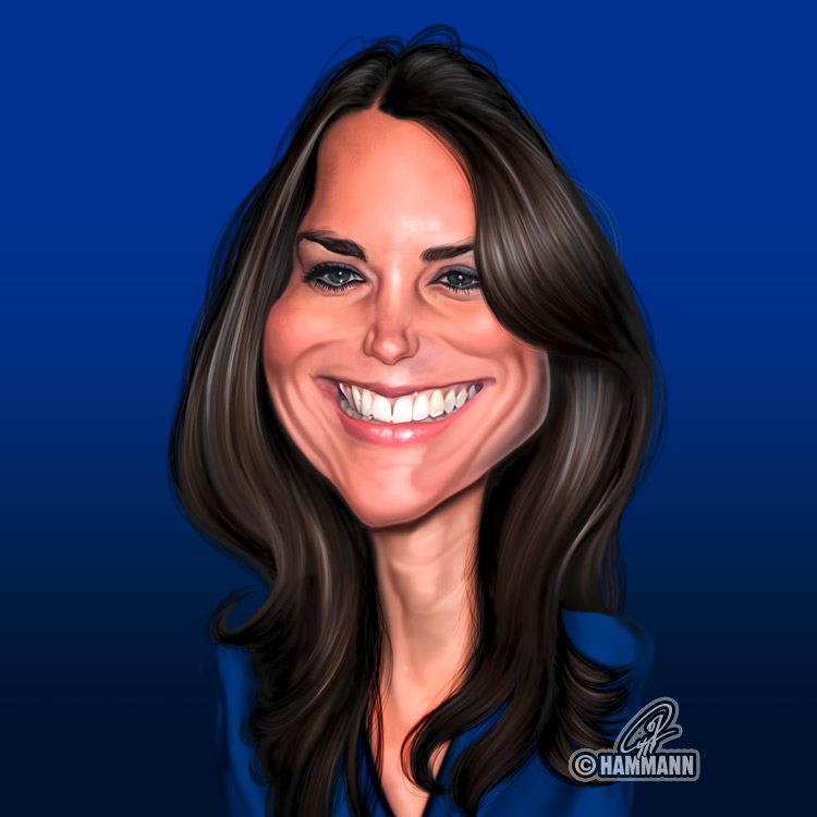 Karikatur Kate Middleton – digitale Malerei/caricature of Kate Middleton – digital painting