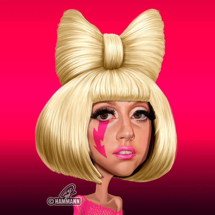 Karikatur Lady Gaga – digitale Malerei/caricature of Lady Gaga – digital painting