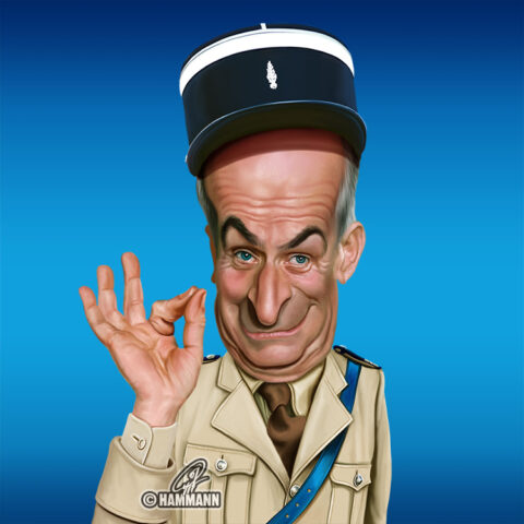 Karikatur Louis de Funes