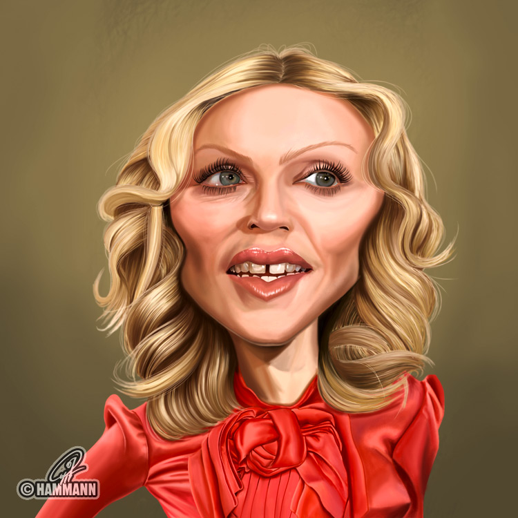Karikatur Madonna – digitale Malerei/caricature of Madonna – digital painting