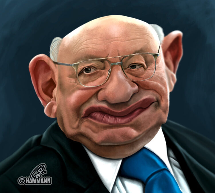 Karikatur Marcel Reich-Ranicki