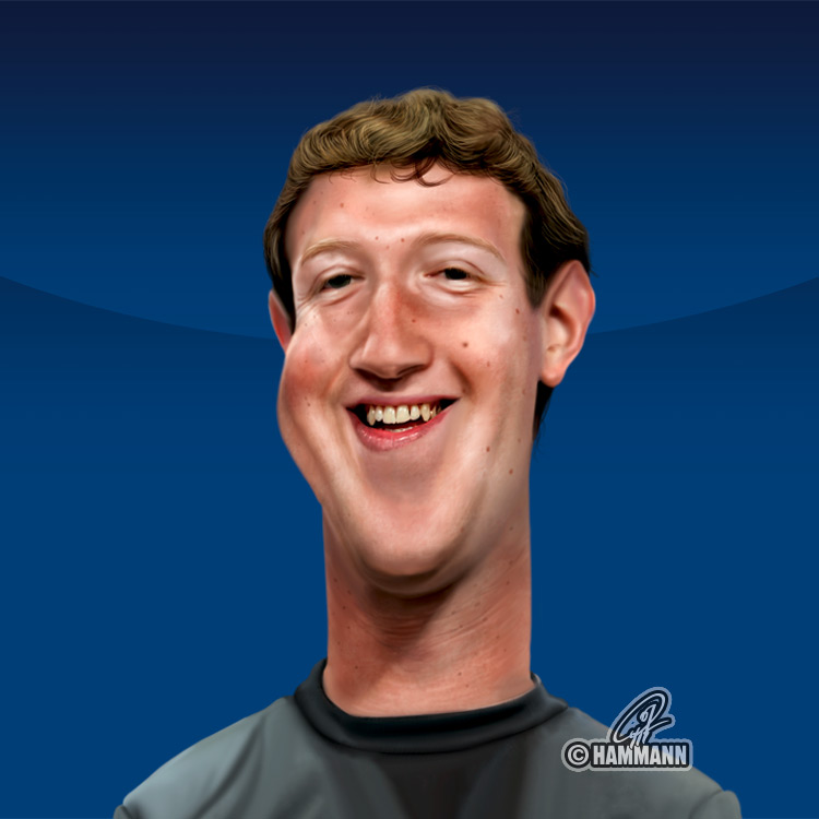 Karikatur Mark Zuckerberg – digitale Malerei/caricature of Mark Zuckerberg – digital painting