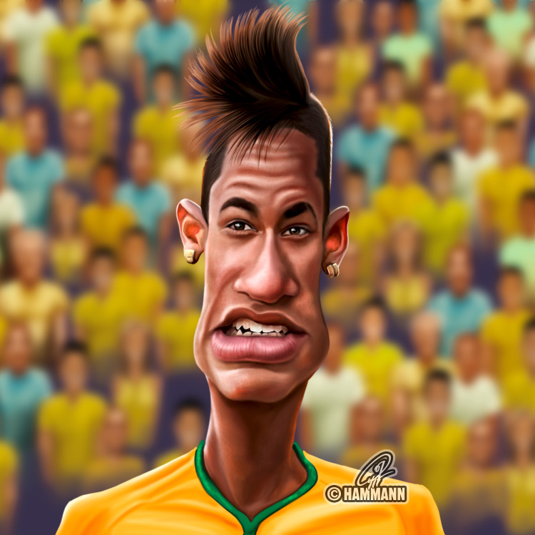 Karikatur Neymar – digitale Malerei/caricature of Neymar – digital painting