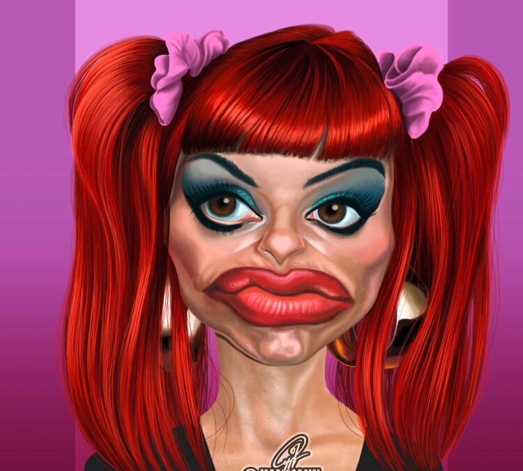 Karikatur Nina Hagen – digitale Malerei/caricature of Nina Hagen – digital painting
