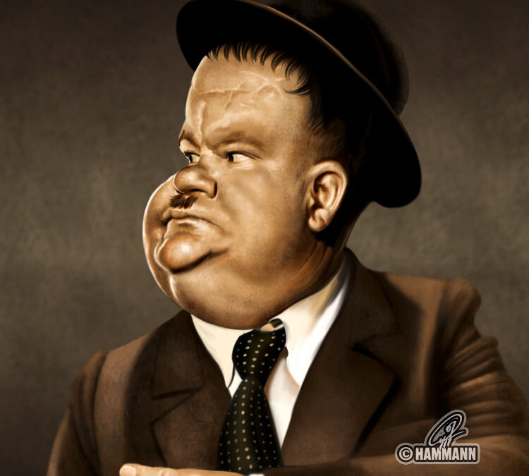 Karikatur Oliver Hardy