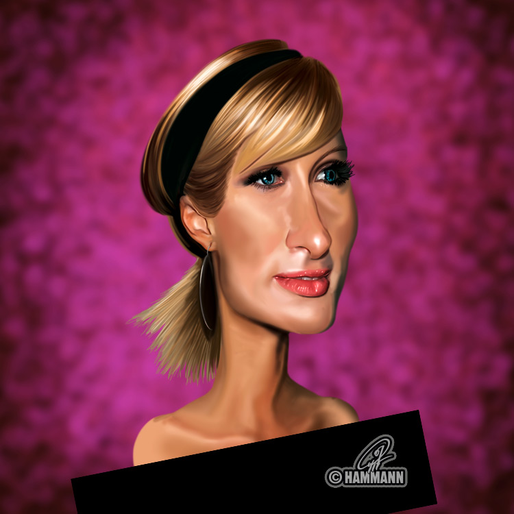 Karikatur Paris Hilton – digitale Malerei/caricature of Paris Hilton – digital painting
