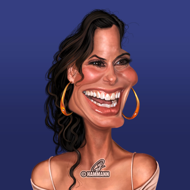Karikatur Sandra Bullock – digitale Malerei/caricature of Sandra Bullock – digital painting