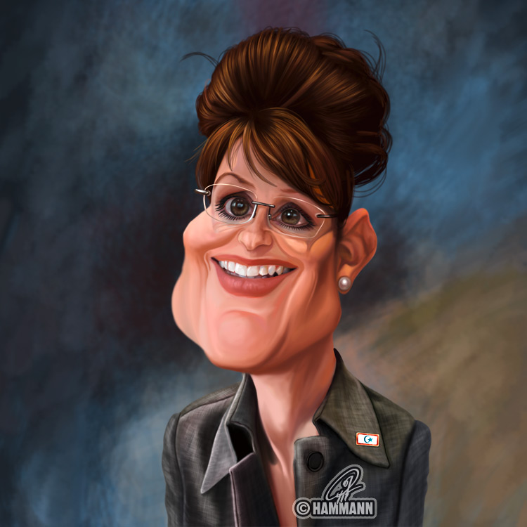 Karikatur Sarah Palin – digitale Malerei/caricature of Sarah Palin – digital painting