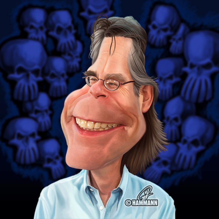 Karikatur Stephen King – digitale Malerei/caricature of Stephen King – digital painting