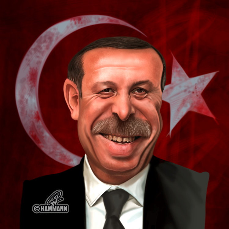 KarikaturcRecep Tayyip Erdoğan – digitale Malerei/caricature of Recep Tayyip Erdoğan – digital painting