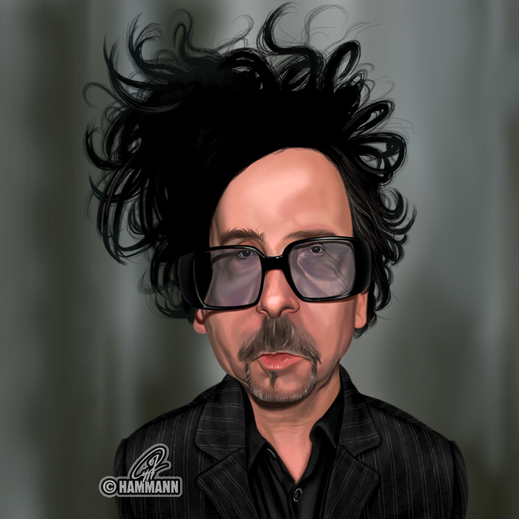 Karikatur Tim Burton – digitale Malerei/caricature of Tim Burton – digital painting