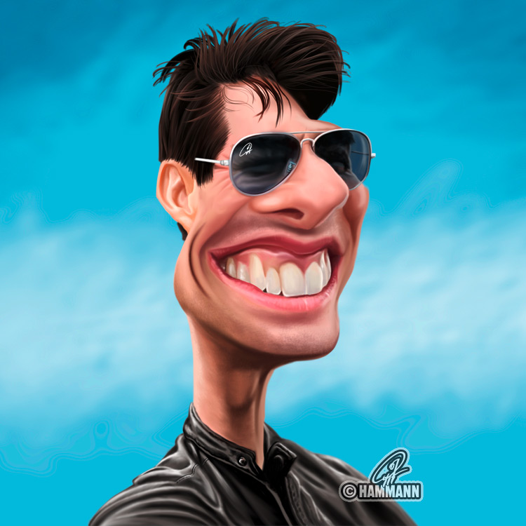 Karikatur Tom Cruise – digitale Malerei/caricature of Tom Cruise – digital painting
