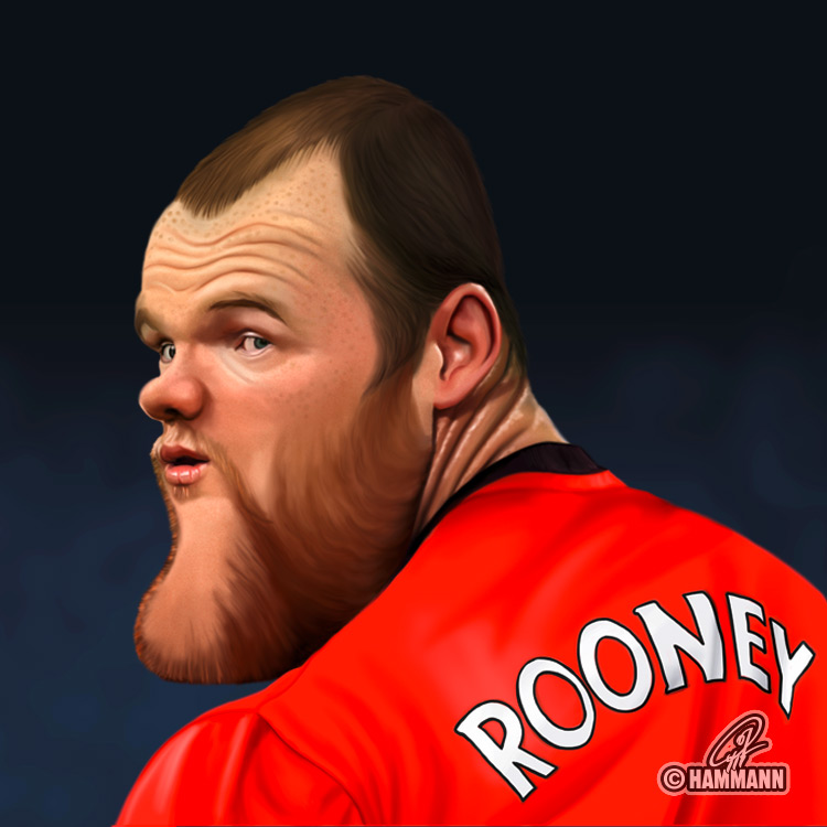 Karikatur Wayne Rooney – digitale Malerei/caricature of Wayne Rooney – digital painting