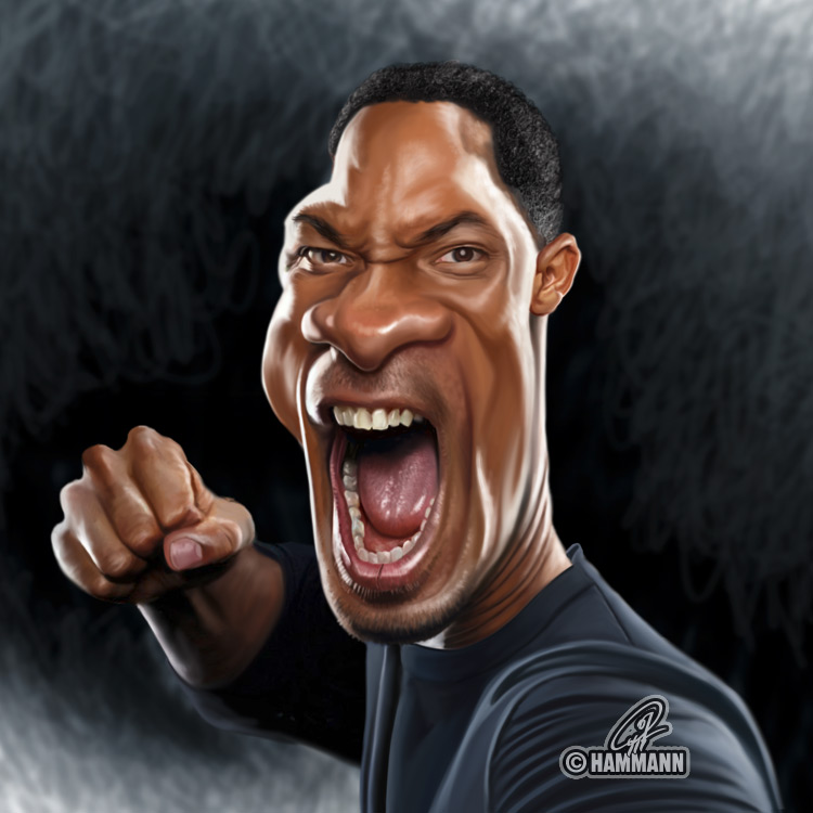 Karikatur Will Smith – digitale Malerei/caricature of Will Smith – digital painting