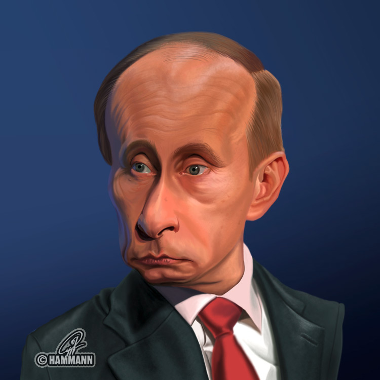Karikatur Wladimir Putin – digitale Malerei/caricature of Wladimir Putin – digital painting