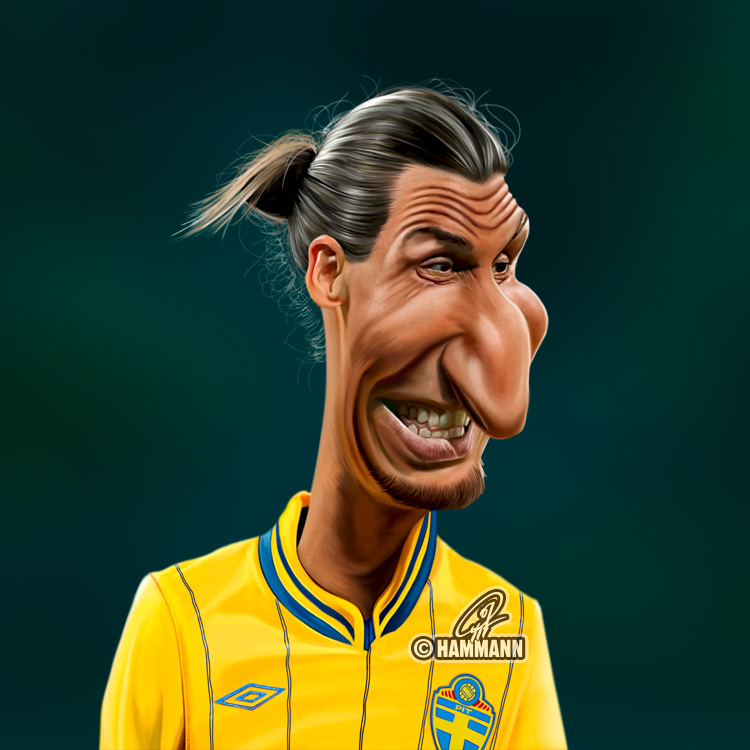 Karikatur Zlatan Ibrahimović – digitale Malerei/caricature of Zlatan Ibrahimović – digital painting